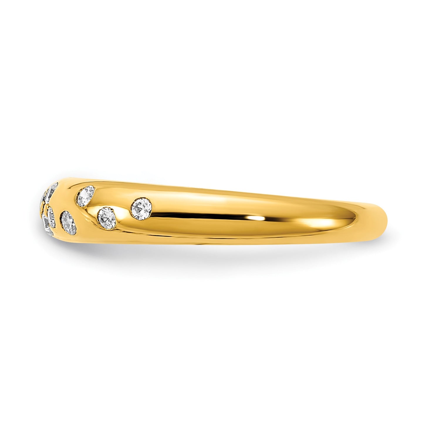 14K 3.9mm Polished 1/6 carat Diamond Sprinkle Band