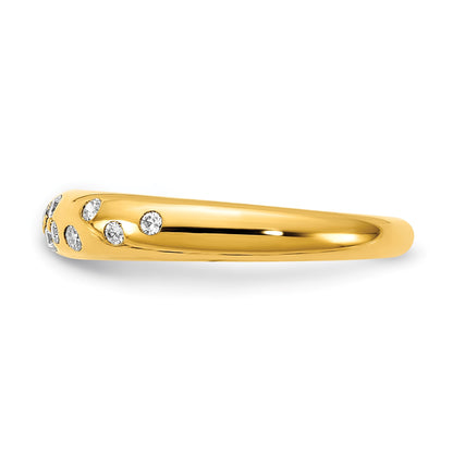 14K 3.9mm Polished 1/6 carat Diamond Sprinkle Band
