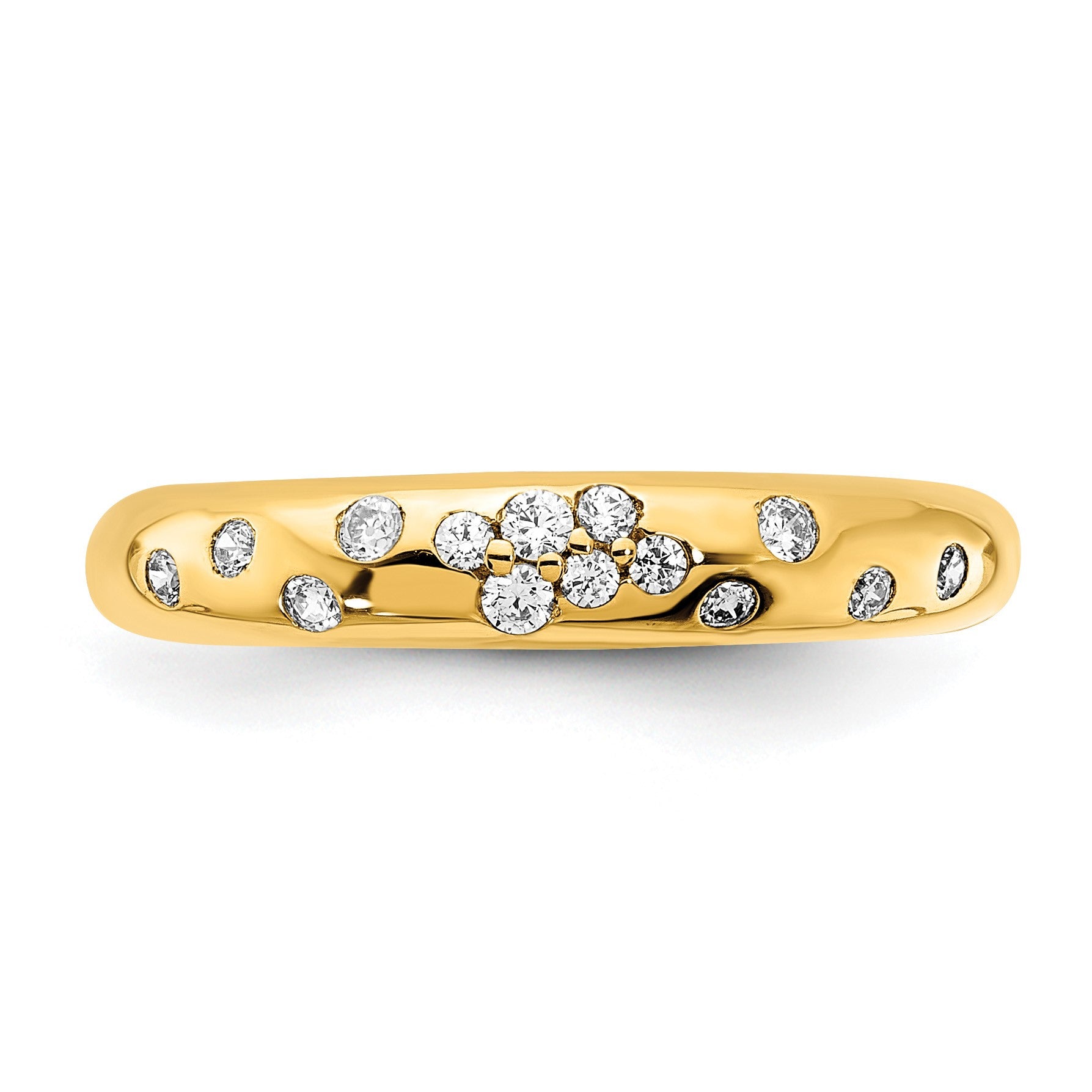 14K 3.9mm Polished 1/6 carat Diamond Sprinkle Band