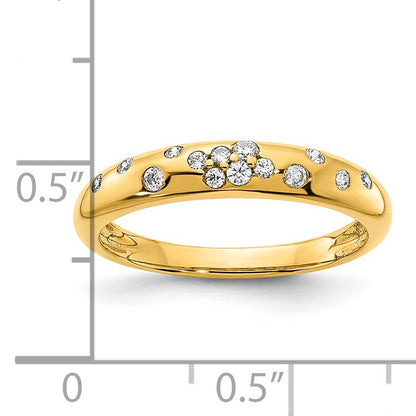 14K 3.9mm Polished 1/6 carat Diamond Sprinkle Band