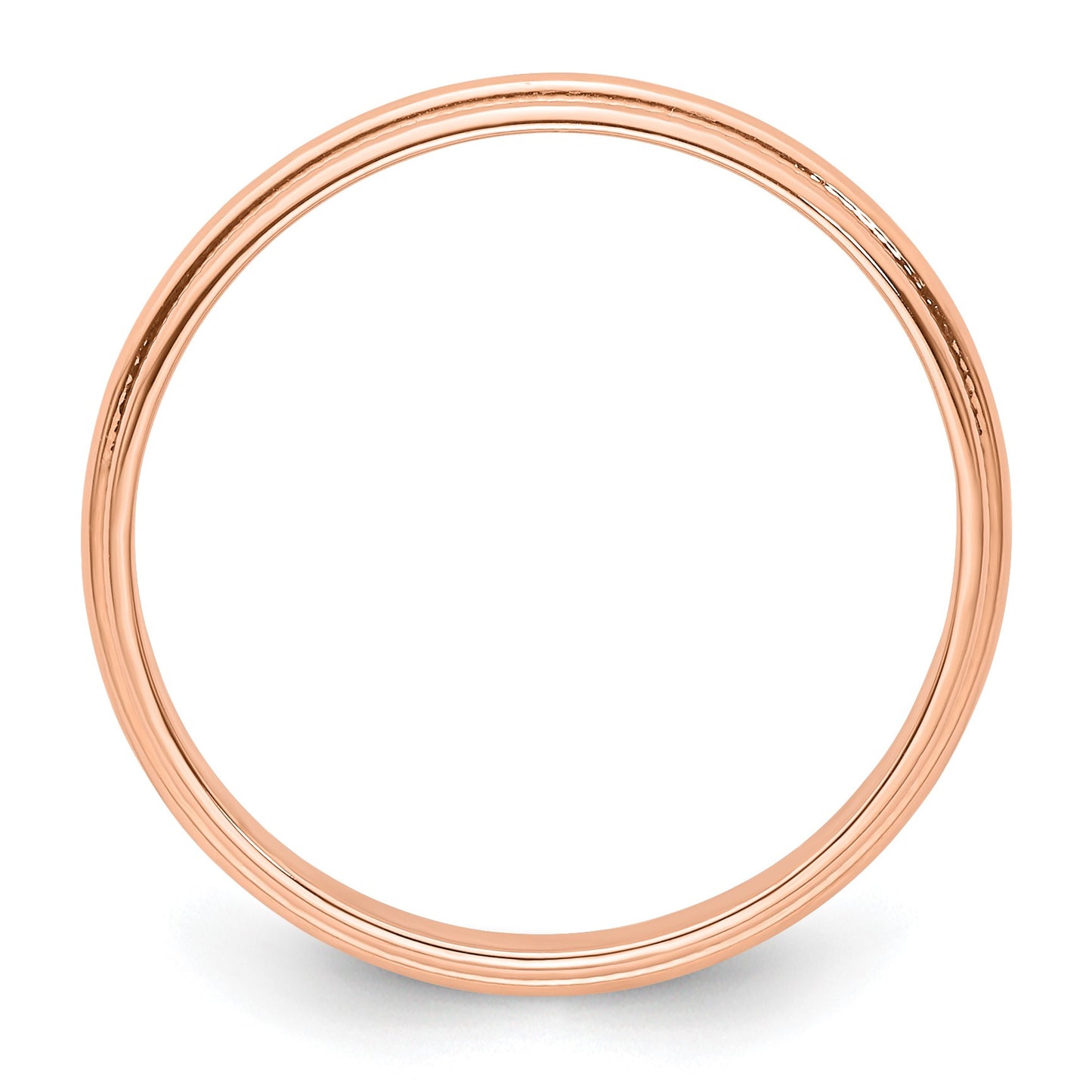 14k Rose Gold 3mm Lightweight Milgrain Half Round Wedding Band Size 12.5