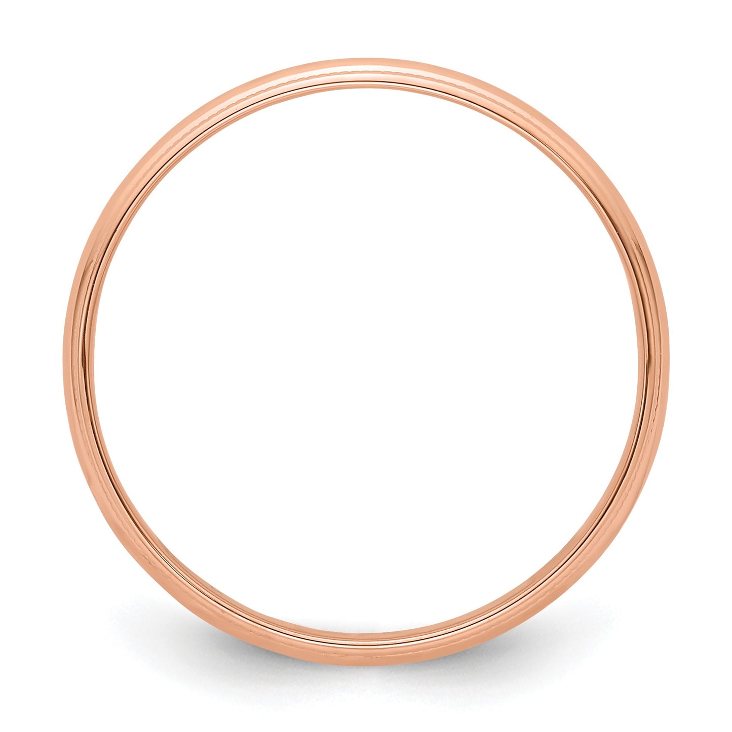 14k Rose Gold 4mm Lightweight Milgrain Half Round Wedding Band Size 6