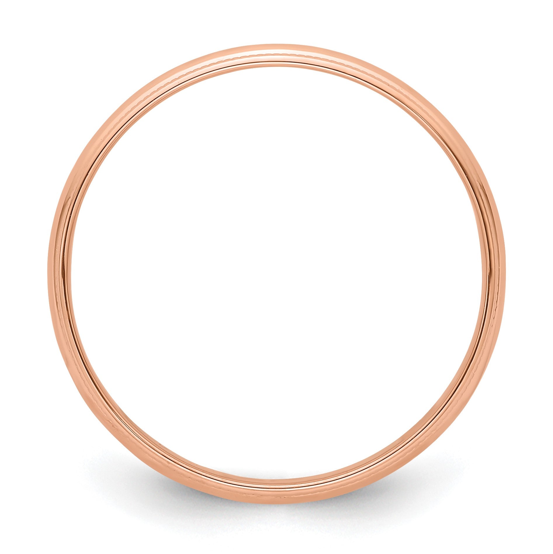 14k Rose Gold 4mm Lightweight Milgrain Half Round Wedding Band Size 6