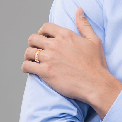 14k Rose Gold 6mm Lightweight Milgrain Half Round Wedding Band Size 8.5
