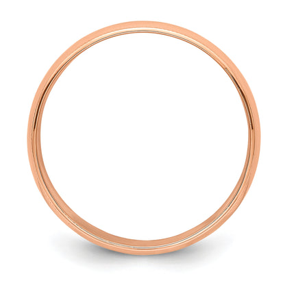 14k Rose Gold 6mm Lightweight Milgrain Half Round Wedding Band Size 10.5