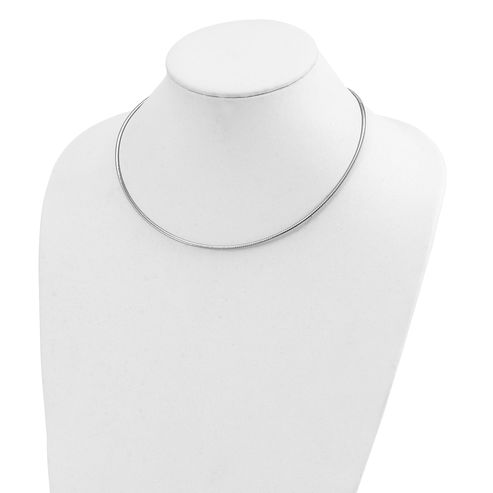 14k Two-tone 2mm Reversible White and Yellow 18 inch Omega Necklace Plus 2 inch Heart Chain Extender