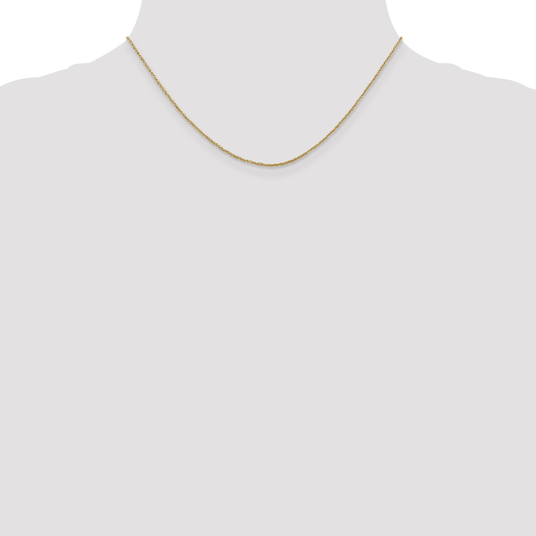 14K 16 inch 1.1mm Ropa with Spring Ring Clasp Chain