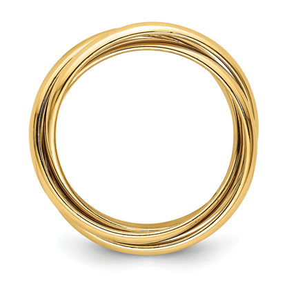 14k Polished Rolling Ring Size 7