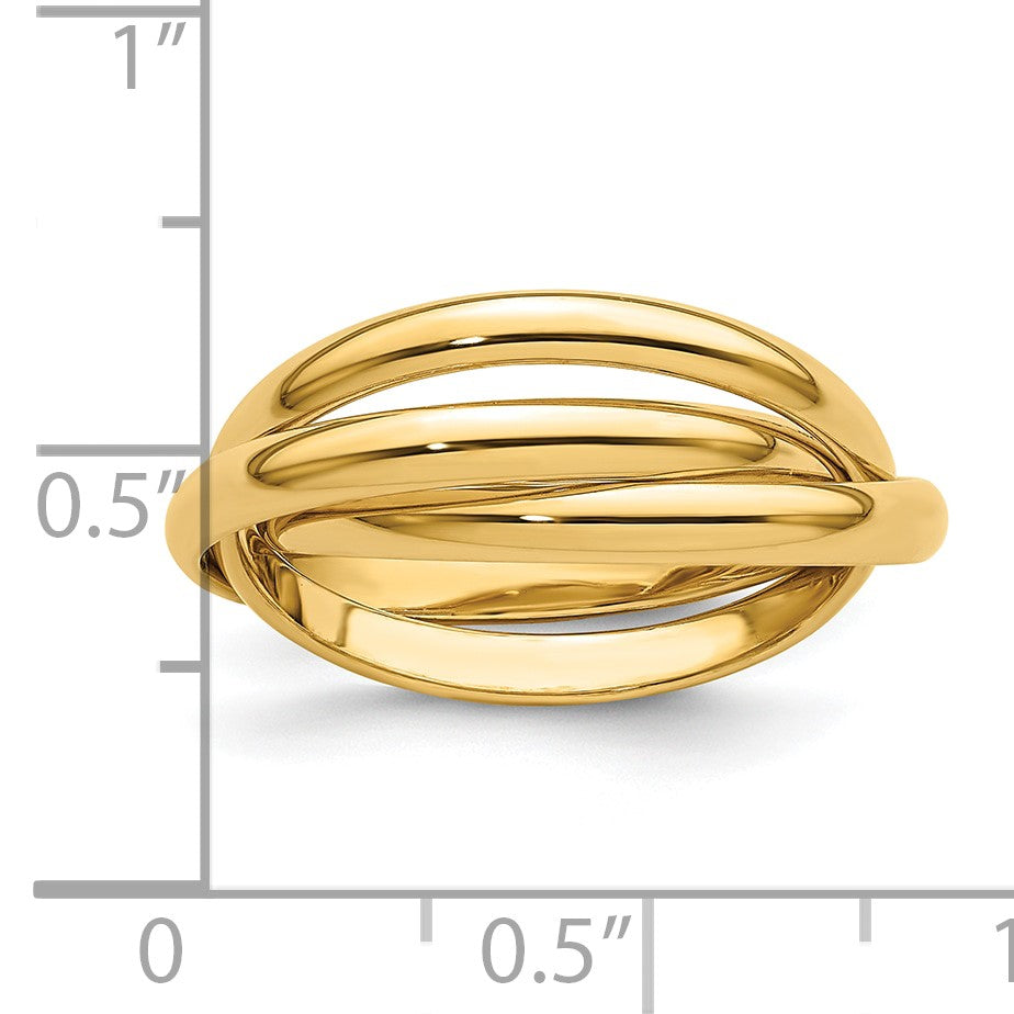 14k Polished Rolling Ring Size 8