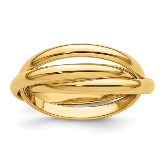 14k Polished Rolling Ring Size 7