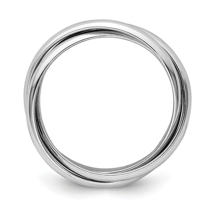 14k White Gold Polished Rolling Ring Size 6
