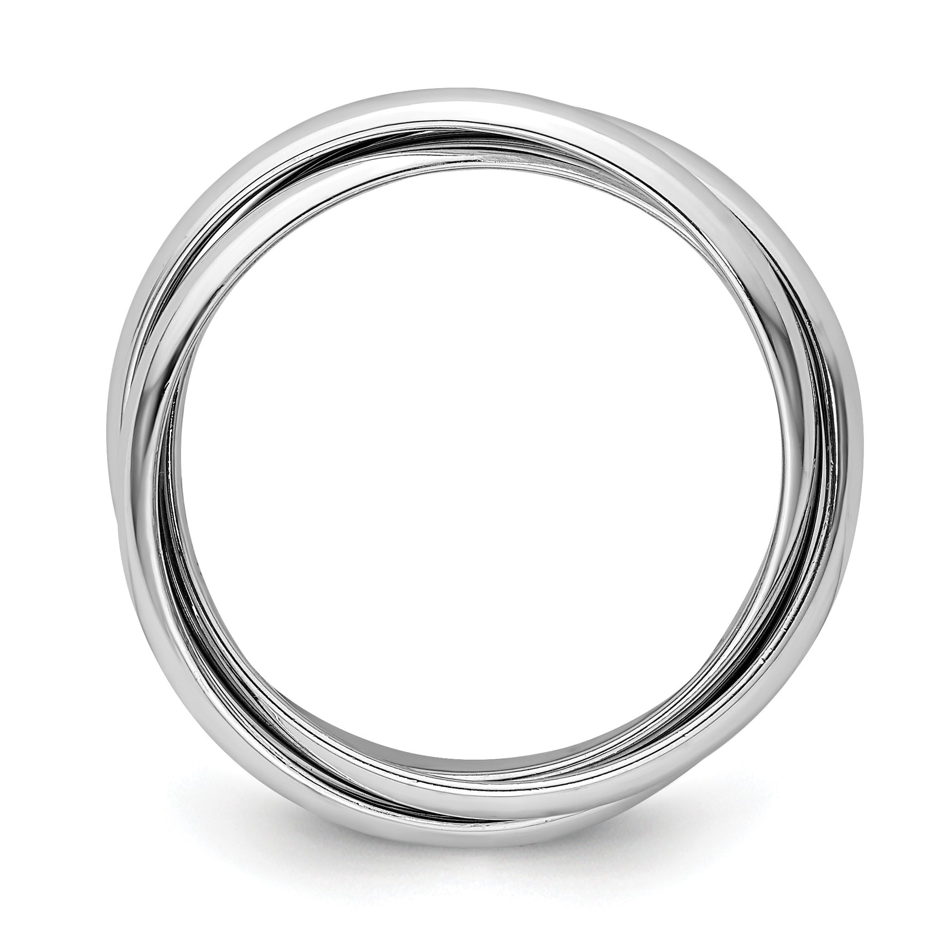 14k White Gold Polished Rolling Ring Size 8