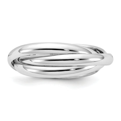 14k White Gold Polished Rolling Ring Size 6