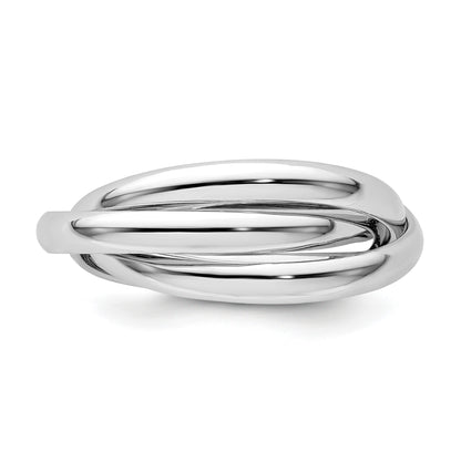 14k White Gold Polished Rolling Ring Size 4