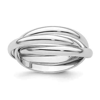 14k White Gold Polished Rolling Ring Size 5