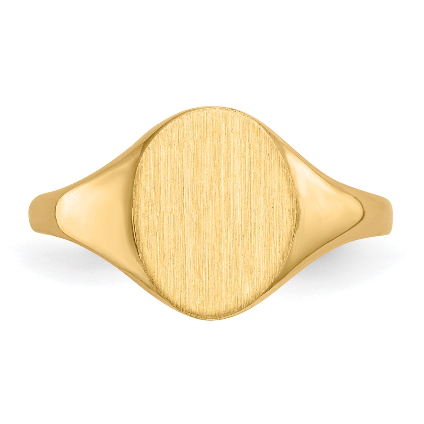 14k 8.5x10.0mm Oval Closed Back Signet Ring