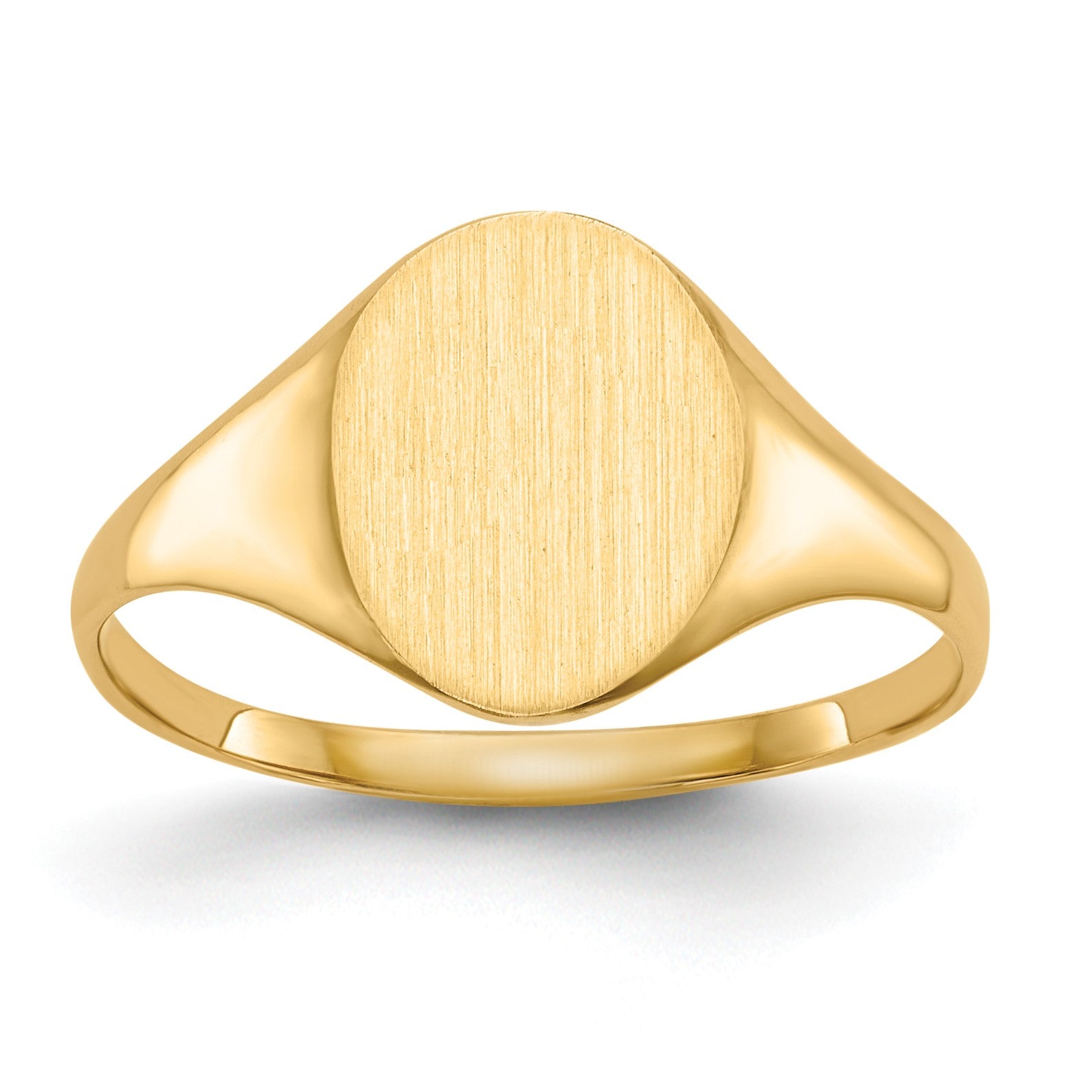14k 8.5x10.0mm Oval Closed Back Signet Ring