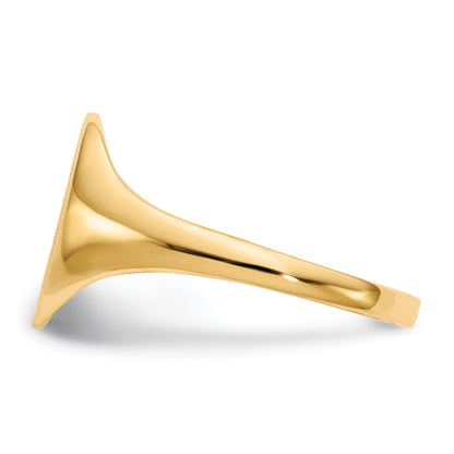 14k 9.5x11.0mm Oval Closed Back Signet Ring
