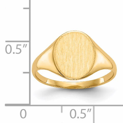 14k 9.5x11.0mm Oval Closed Back Signet Ring