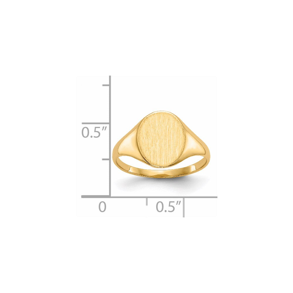 14k 11.0x9.5mm Closed Back Signet Ring