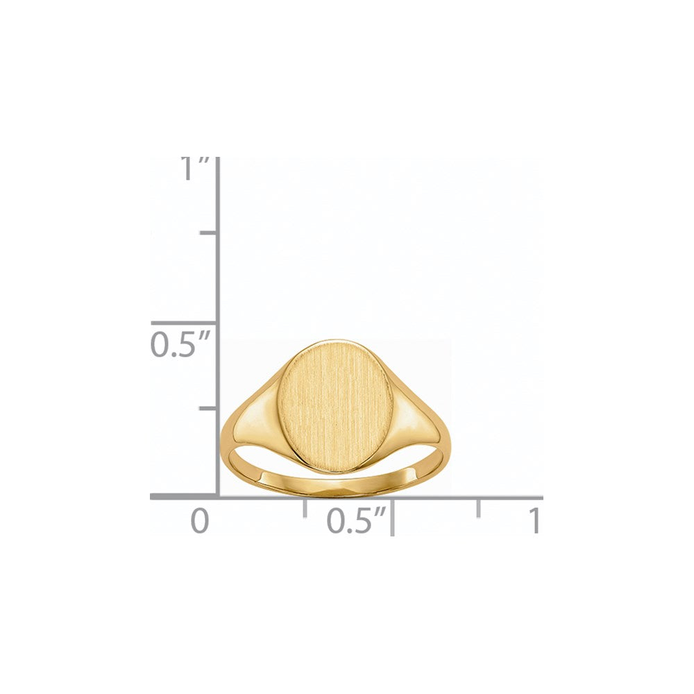 14k 11.0x9.5mm Closed Back Signet Ring