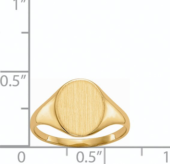 14k 9.5x11.0mm Oval Closed Back Signet Ring