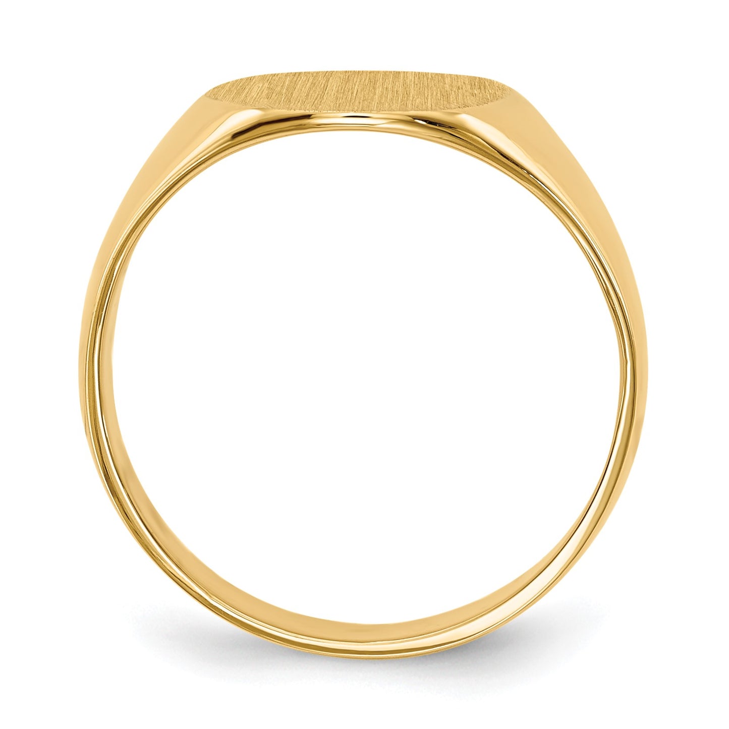 14k 10.0x11.5mm Oval Closed Back Signet Ring