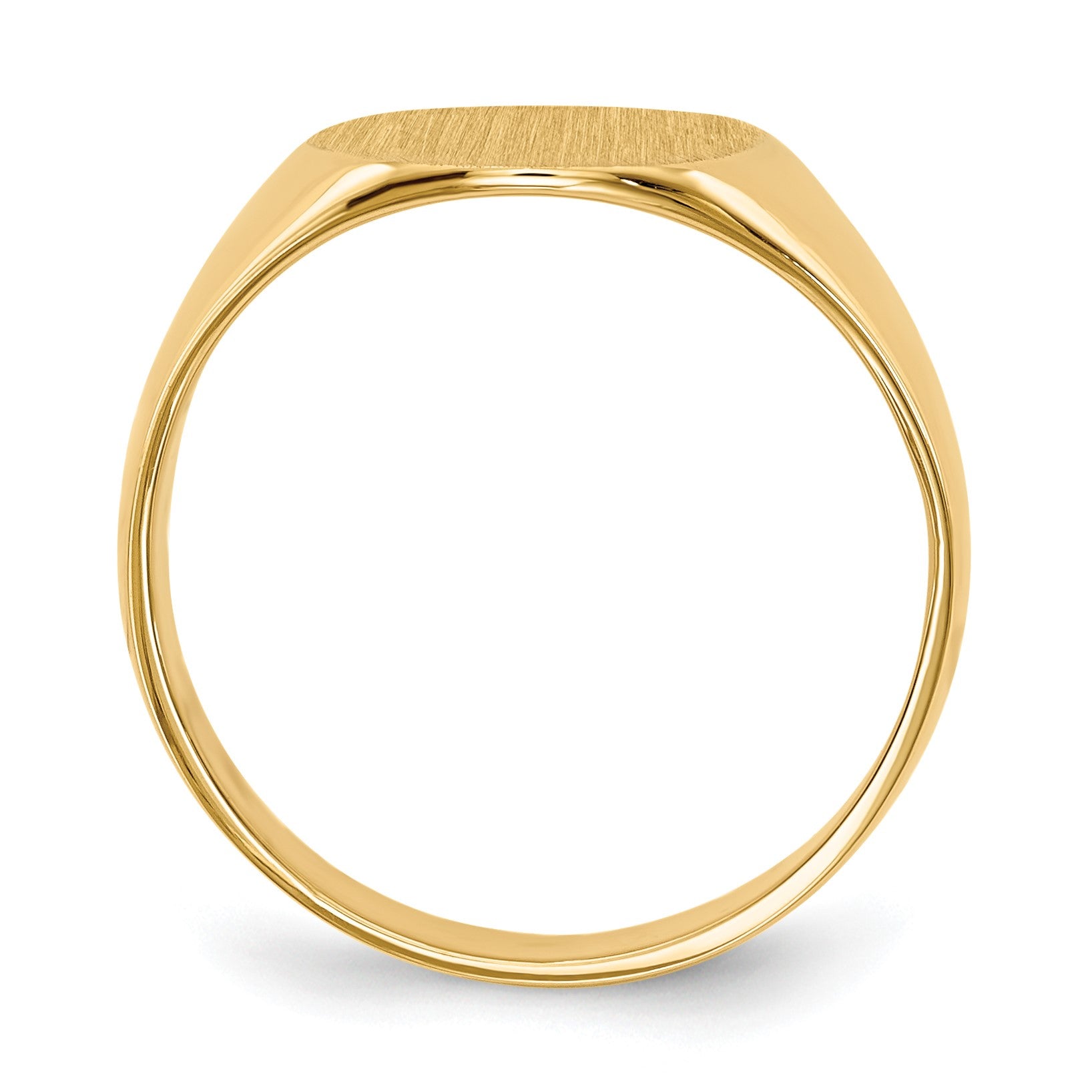 14k 10.0x11.5mm Oval Closed Back Signet Ring