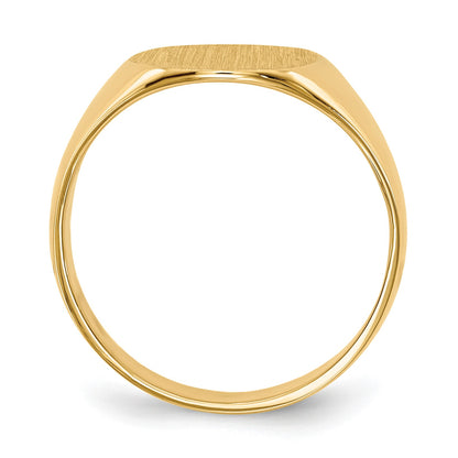 14k 10.0x11.5mm Oval Closed Back Signet Ring