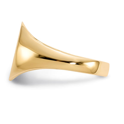 14k 10.0x11.5mm Oval Closed Back Signet Ring