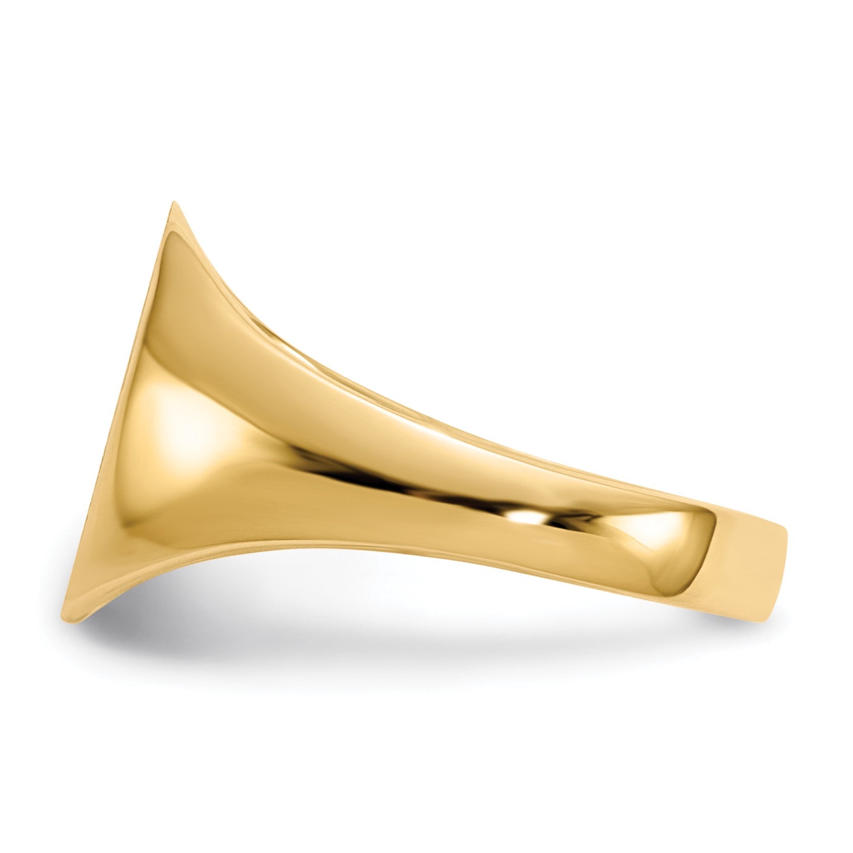 14k 10.0x11.5mm Oval Closed Back Signet Ring