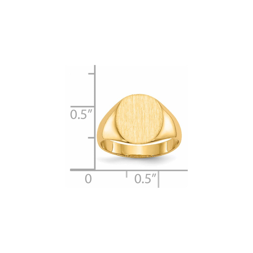 14k 11.5x10.0mm Closed Back Signet Ring