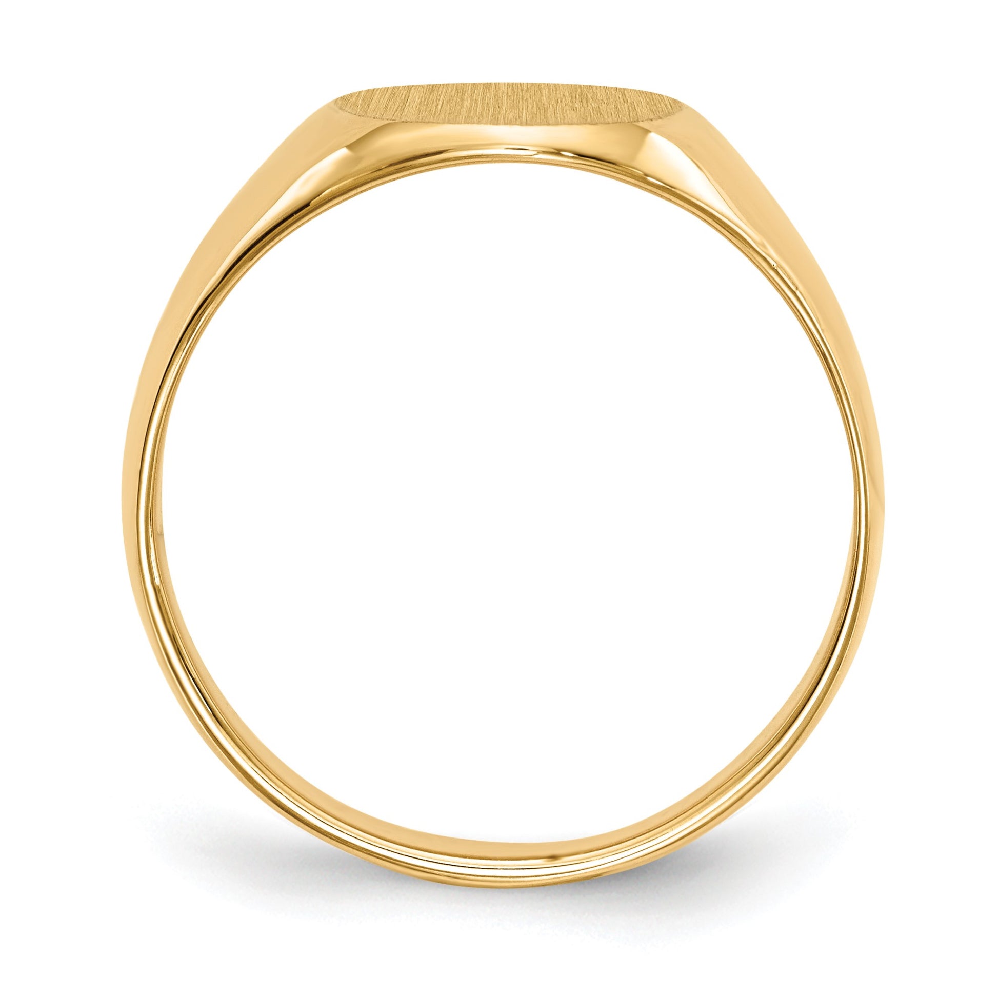 14k 11.5x13.0mm Oval Closed Back Mens Signet Ring