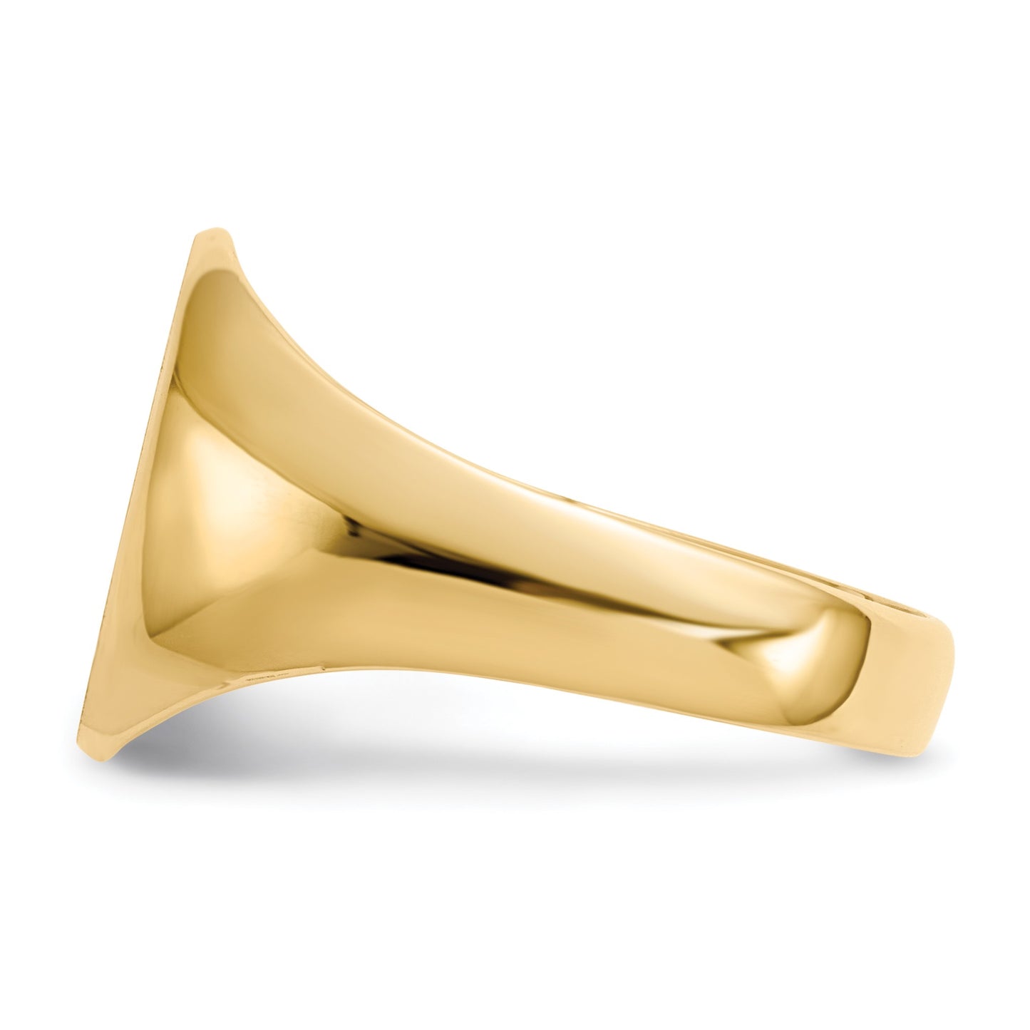 14k 11.5x13.0mm Oval Closed Back Mens Signet Ring