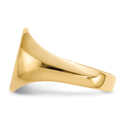 14k 11.5x13.0mm Oval Closed Back Mens Signet Ring