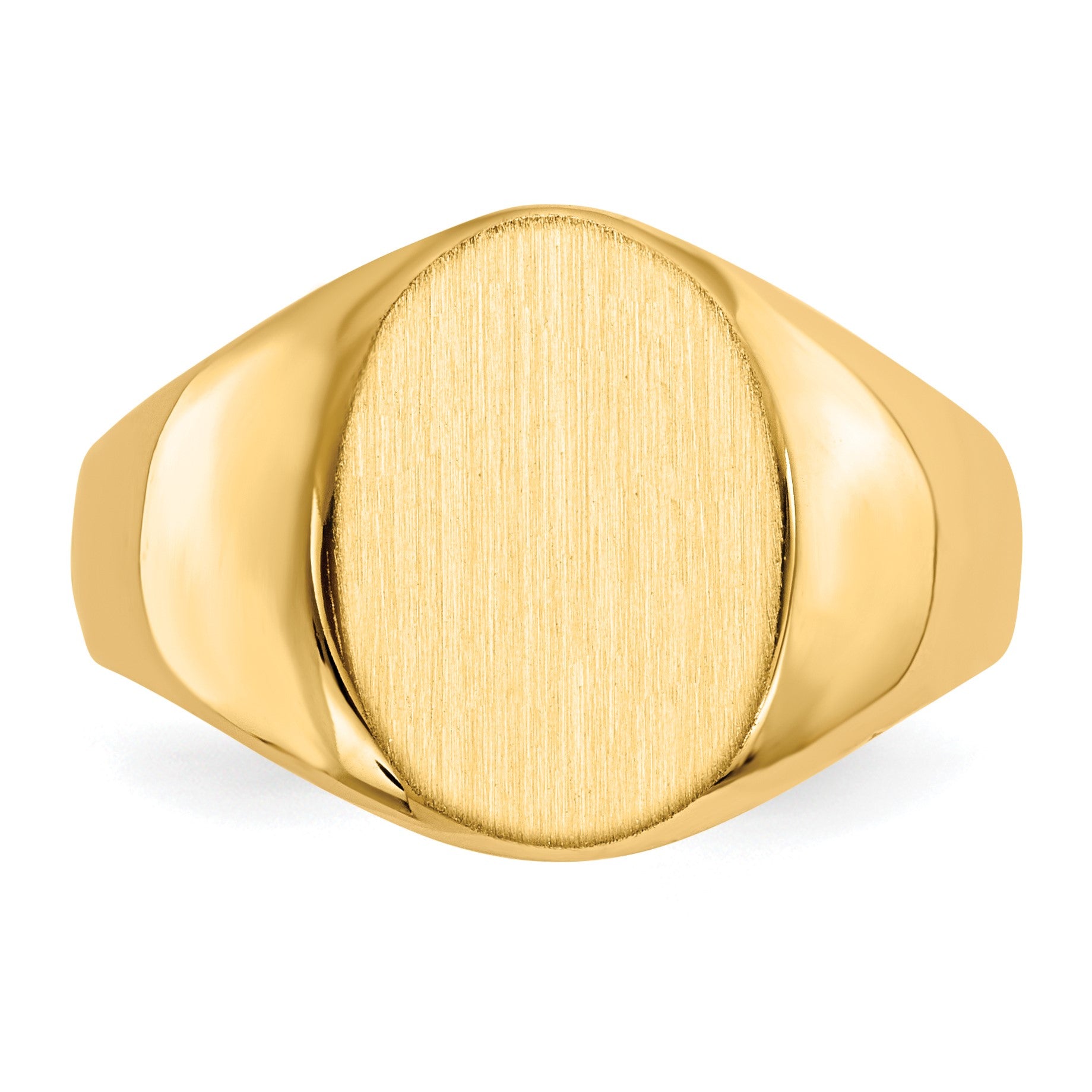 14k 11.5x13.0mm Oval Closed Back Mens Signet Ring