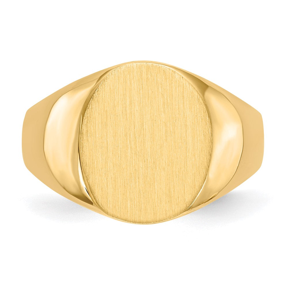 14k 14.5x12.0mm Closed Back Men's Signet Ring