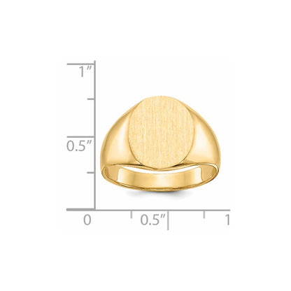 14k 14.5x12.0mm Closed Back Men's Signet Ring