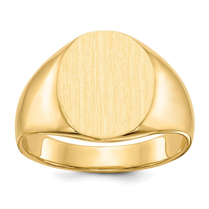 14k 14.5x12.0mm Closed Back Men's Signet Ring