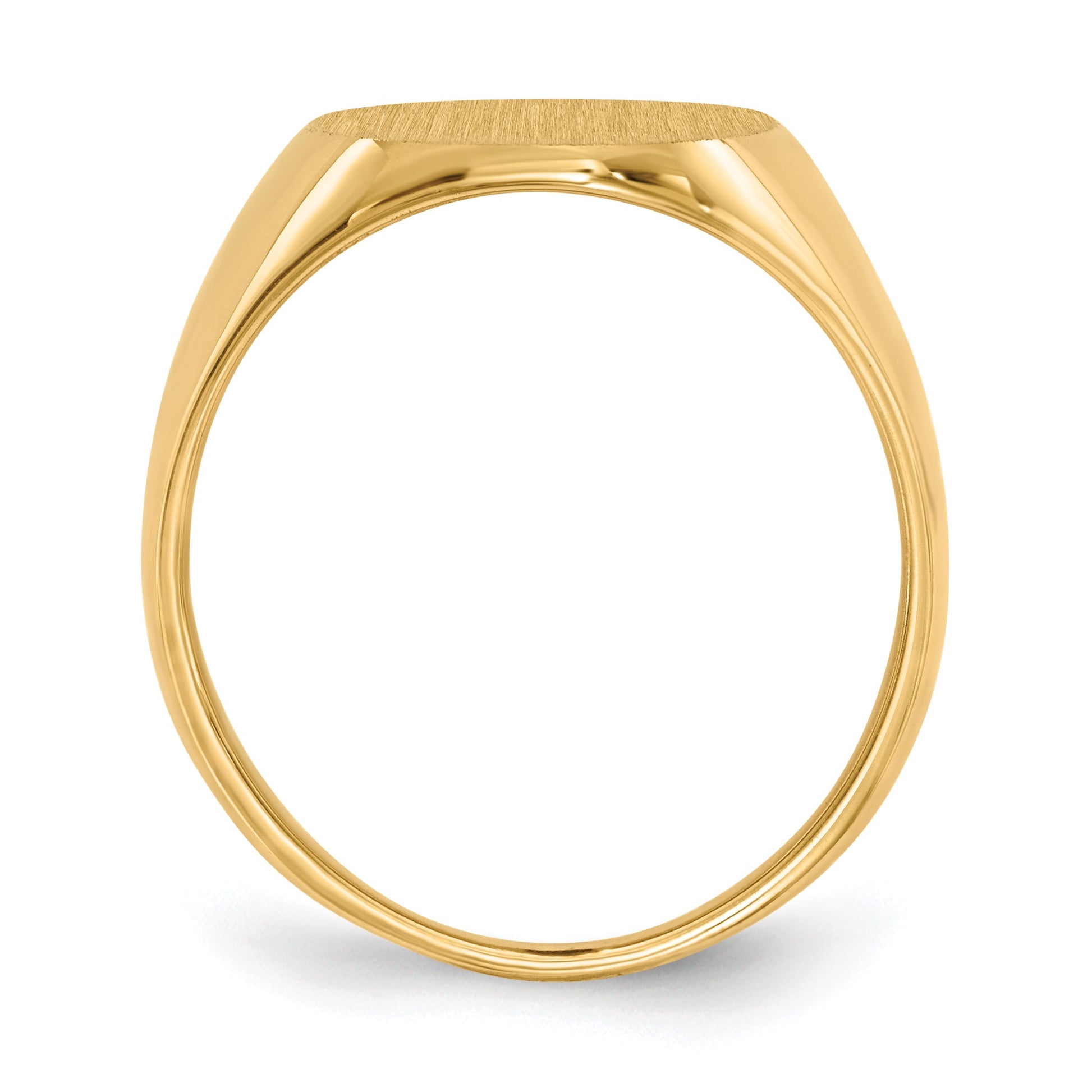 14k 13.0x16.0mm Oval Closed Back Signet Ring