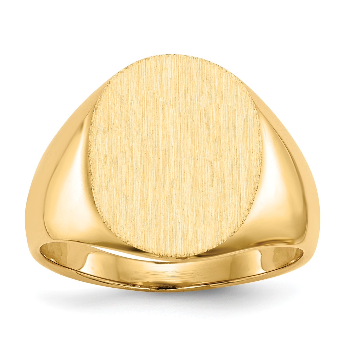 14k 13.0x16.0mm Oval Closed Back Signet Ring