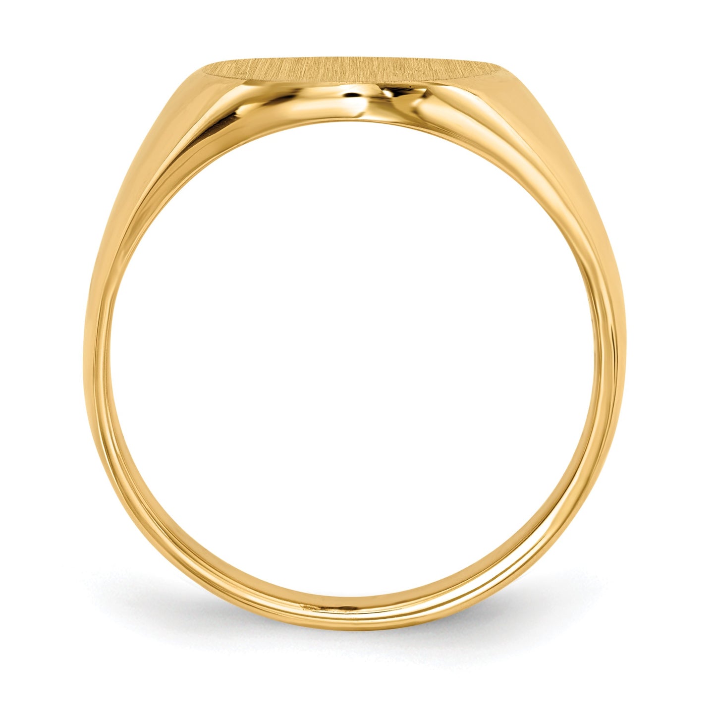 14k 14.0x18.0mm Oval Closed Back Mens Signet Ring