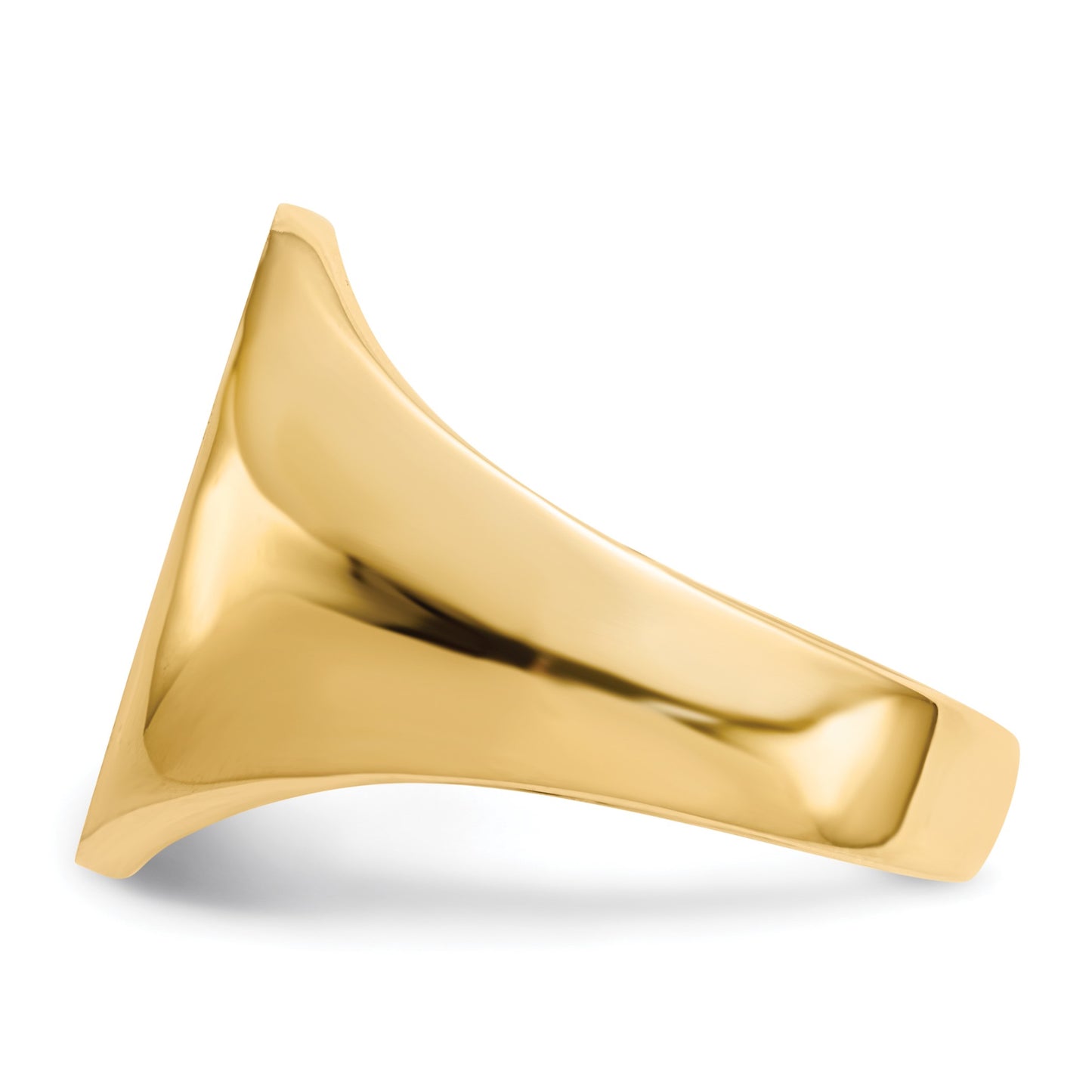 14k 14.0x18.0mm Oval Closed Back Mens Signet Ring