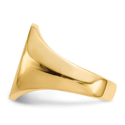 14k 14.0x18.0mm Oval Closed Back Mens Signet Ring