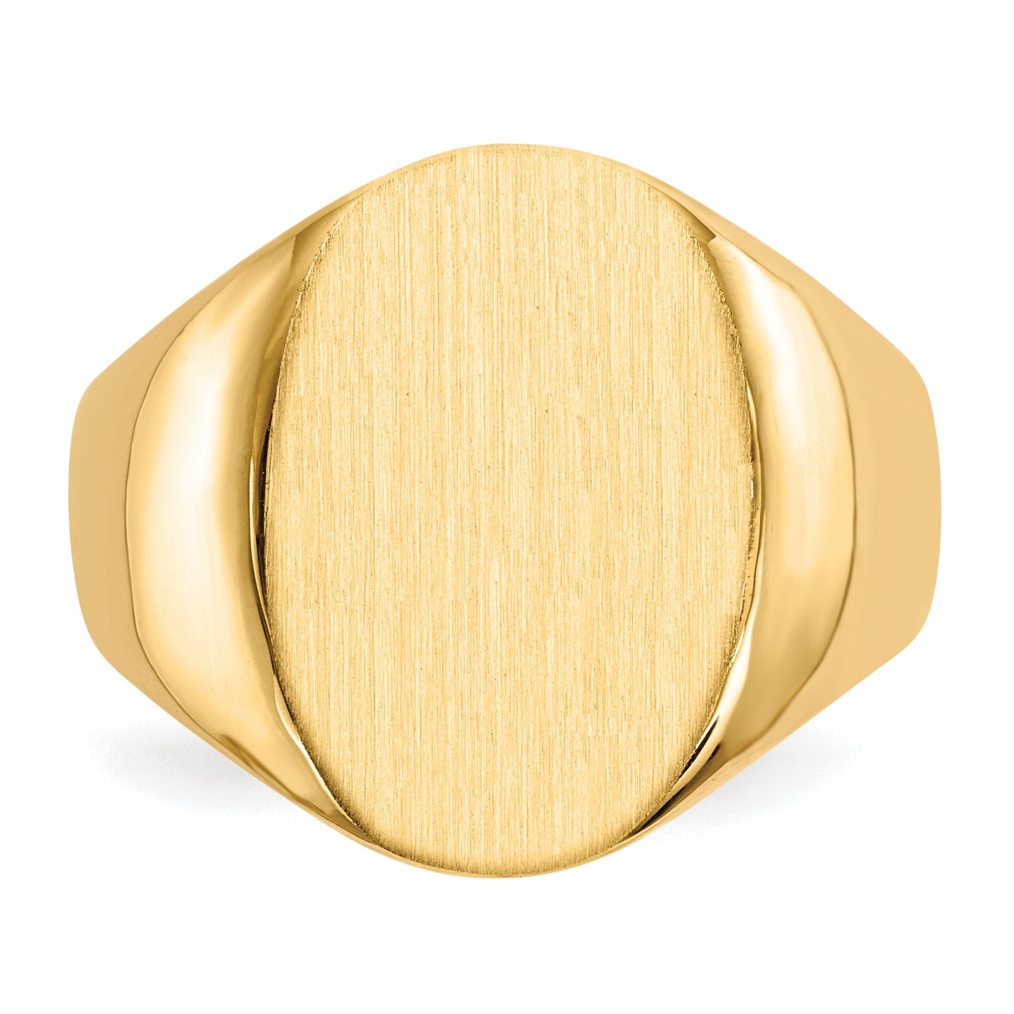 14k 14.0x18.0mm Oval Closed Back Mens Signet Ring