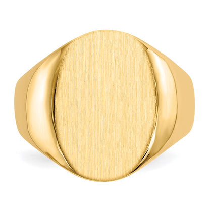 14k 14.0x18.0mm Closed Back Men's Signet Ring