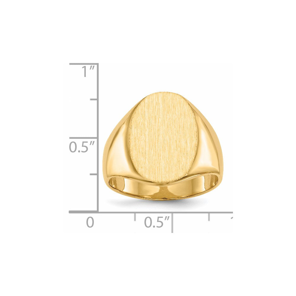 14k 14.0x18.0mm Closed Back Men's Signet Ring