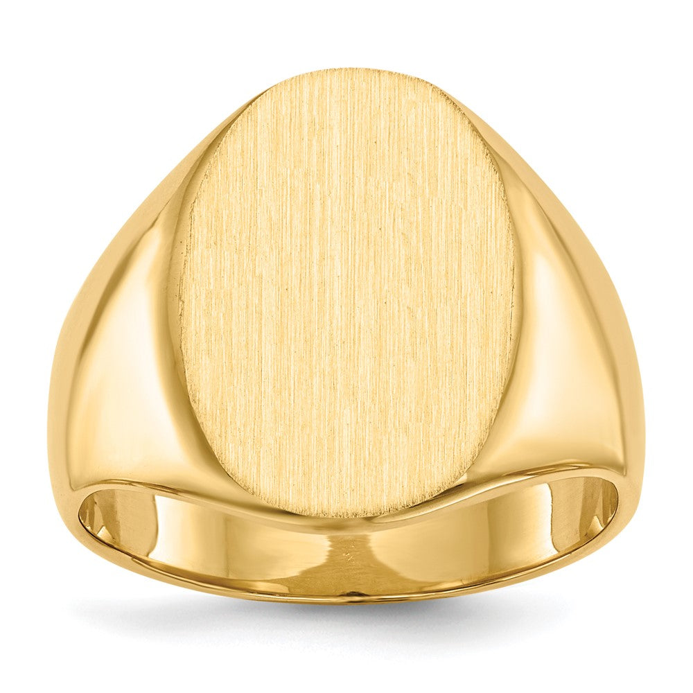 14k 14.0x18.0mm Closed Back Men's Signet Ring