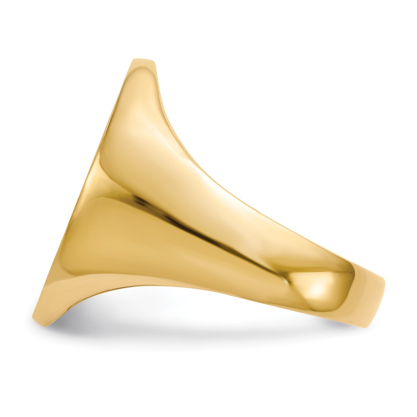 14k 16.0x20.5mm Oval Closed Back Mens Signet Ring