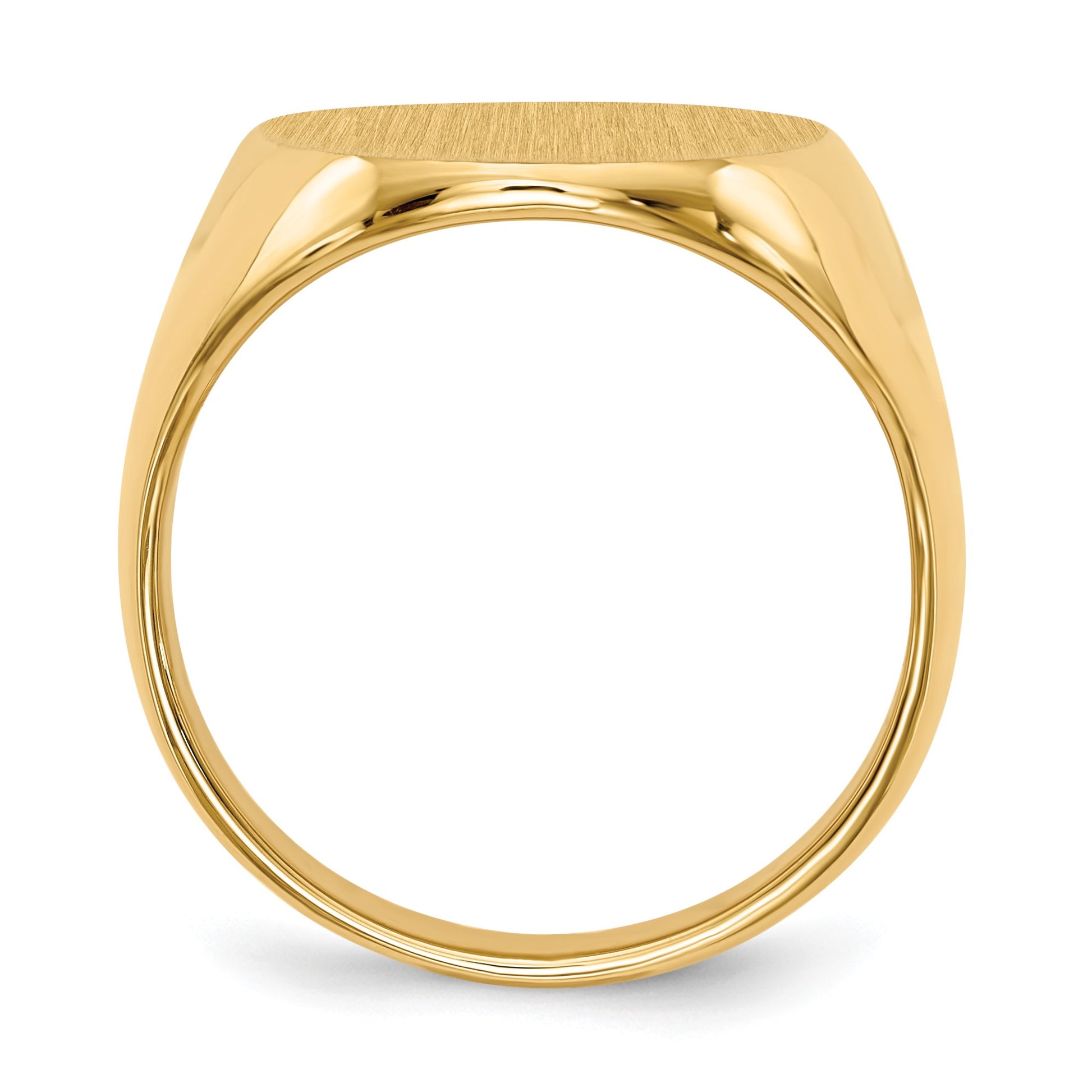 14k 16.0 x21.5mm Oval Closed Back Mens Signet Ring
